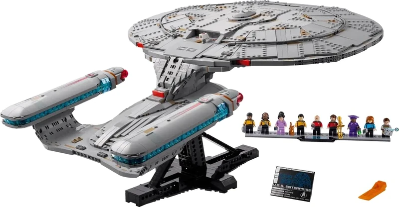 LEGO Icons Star Trek: U.S.S. Enterprise NCC-1701-D - Display Model Kit for Adults - 2 Shuttle Pods, Separation Function & 9 Minifigures incl. Jean-Luc Picard & William Riker - Gift for Fans - 10356