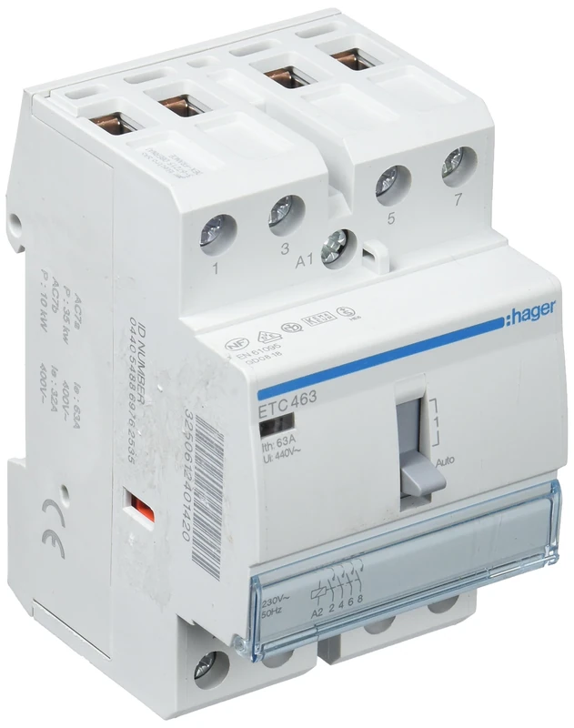 Hager etc463 – CONTACTOR D/Neutral 63 A 4 NA 230 V