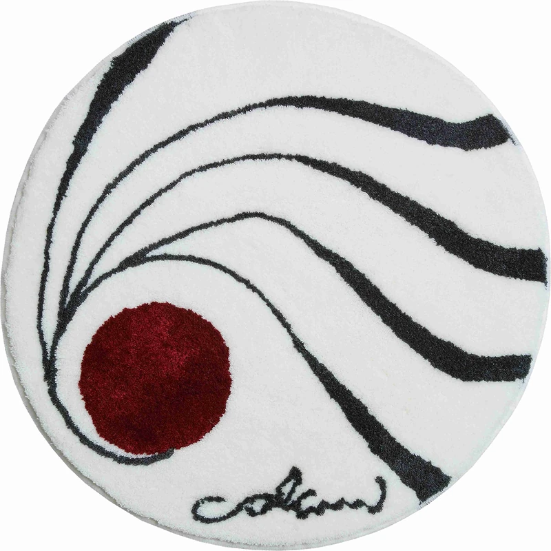Grund Designer Bath Mat COLANI, Ultra Soft and Absorbent, Anti Slip, 5 Years Warranty, Colani 18, Bath Mat 80 cm Round, White