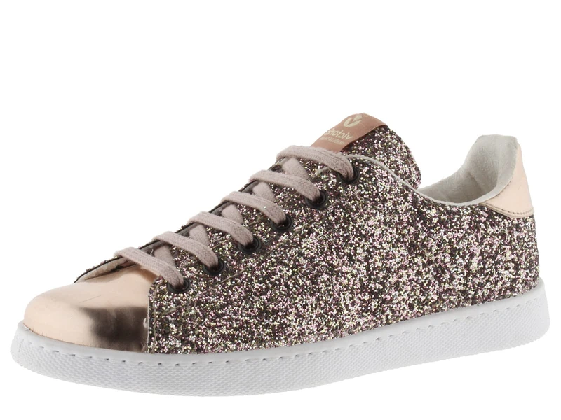 victoria Tenis Glitter Low-Top Trainers & Metallic Details & Matching Laces 112558 for Women ROSA 37