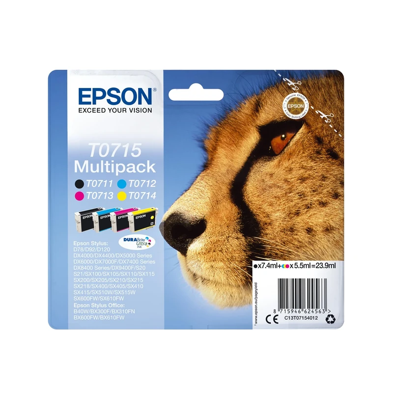 EPSON Cheetah Ink Cartridge for Epson Stylus SX600FW Series - Assorted, Black/Cyan/Magenta/Yellow