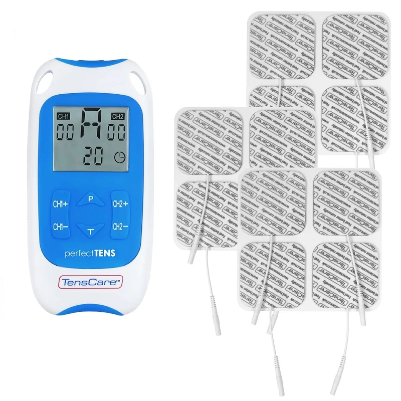 TensCare Perfect TENS + 12 E-CM5050V - Clinically Proven TENS device. Perfect for Pain Management of Acute and Chronic Pains. Can be Used at Home or on the Go