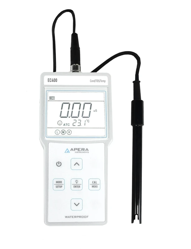 Apera Instruments AI412 EC400 Portable EC (Conductivity)/TDS Meter Kit, 0 to 200.0 MS/cm Measuring Range