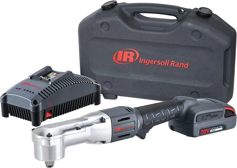 Ingersoll-Rand Air Impact Wrench Kit W5350-K12-EU, 1/2 Inch Right Angle Impact Wrench with 1 Li-Ion Battery, Charger, Carrying Case (Pack of 2)