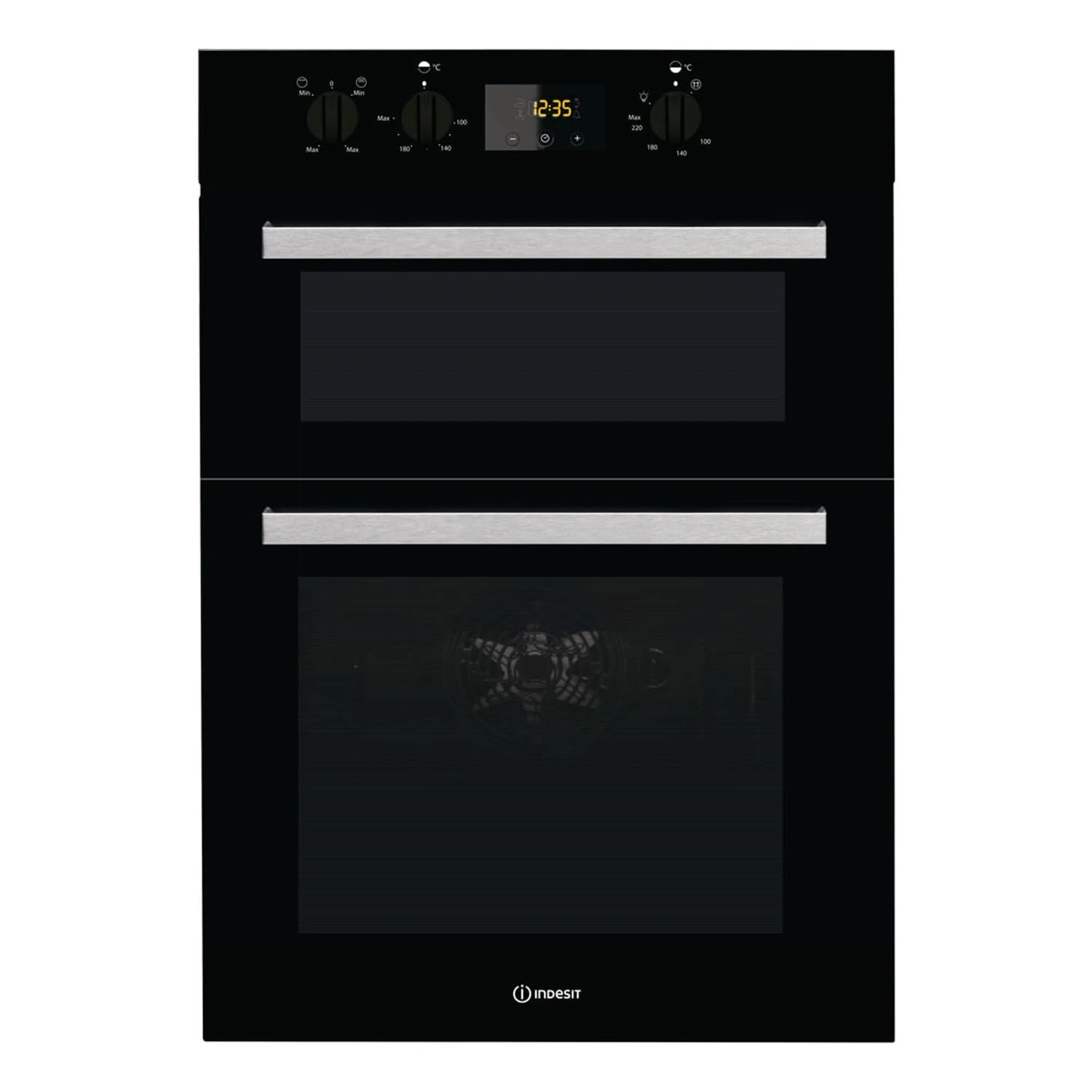 Indesit Aria Electric Built In Double Oven - Black