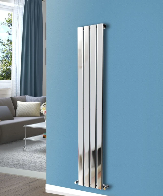 NRG 1600x272mm Vertical Flat Panel Designer Modern Bathroom Central Heating Radiator Chrome Single Column