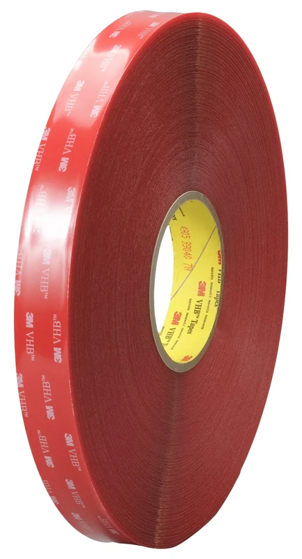 3M VHB Ribbon 4905 F Acrylic Double Sided Adhesive Foam, Transparent (Red Ribbon), 19mm x 33m, Pack of 4