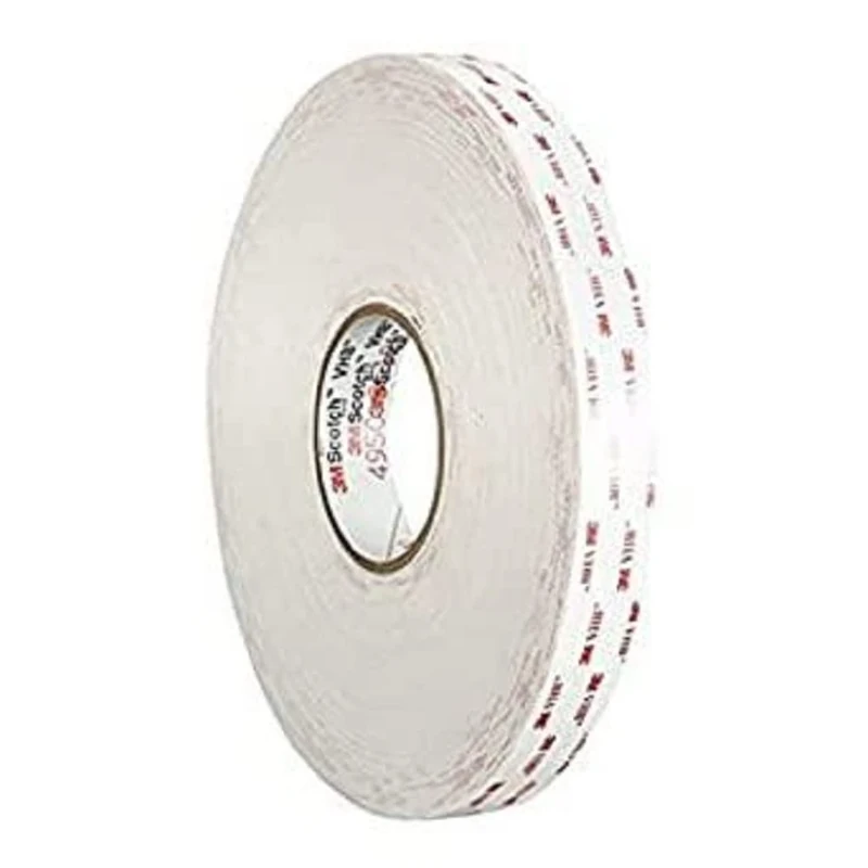 3M 4930 VHB Adhesive Tape, 9 mm x 33 m, 0.6 mm, White, Paper Liner, Pack of 8