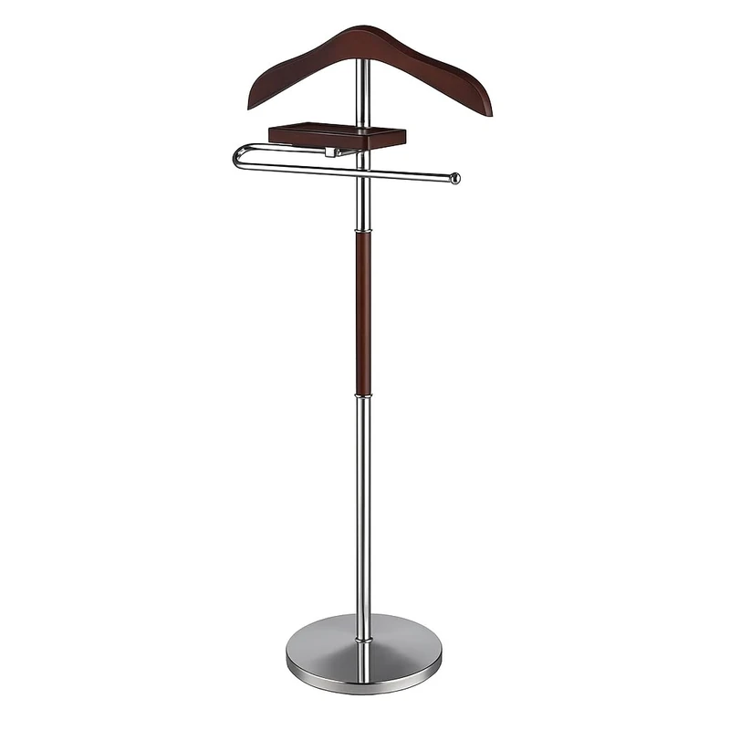 Proman Products VL17017 Valet with Hanger, Tray & Trouser Bar, Brown