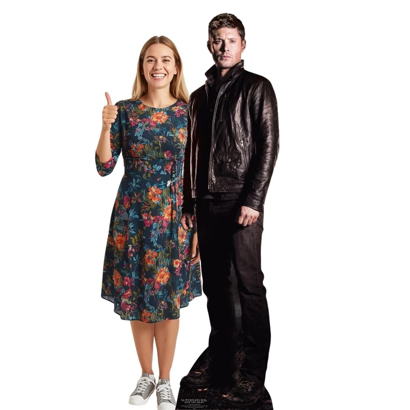 Star Cutouts Ltd SC983 Star Cutouts Dean Winchester Hunter Supernatural Life Size Cardboard Cut Out with Mini Table top, Multi Colour, 188 x 46 x 188 cm