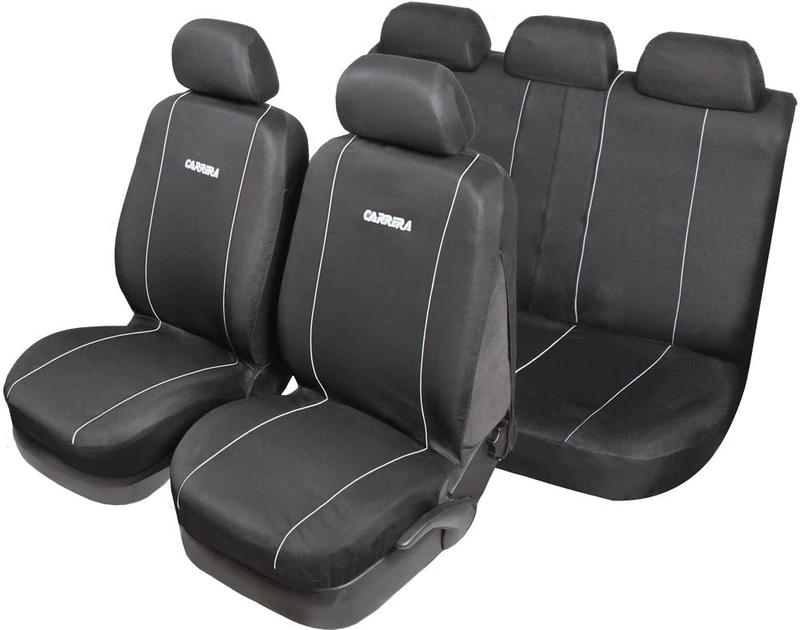 Start Carrera Universal Complete Seat Cover Set, Black-Grey