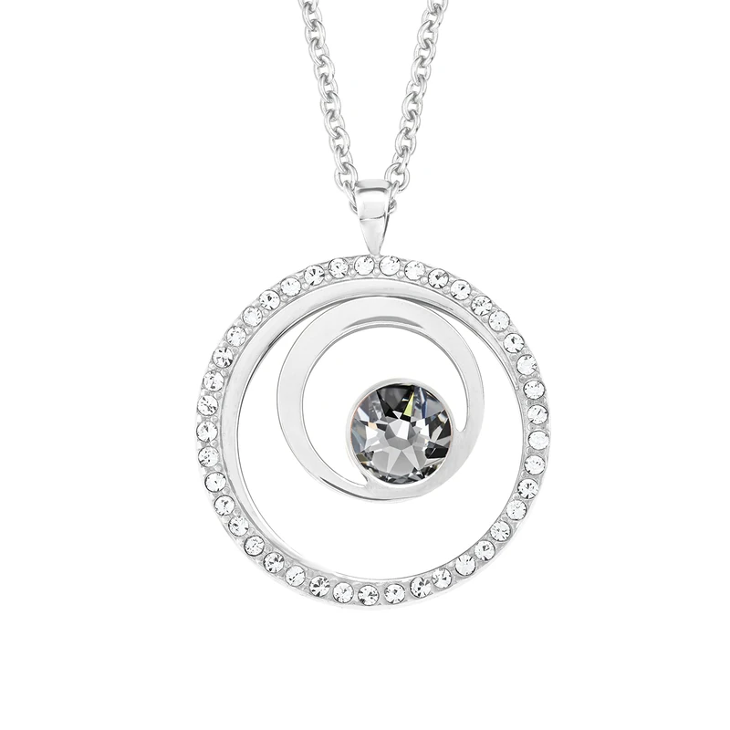 s.Oliver Chain with pendant Women Sets, with Crystal, 42+3 cm, Silver, Comes in jewelry gift box, 2015126