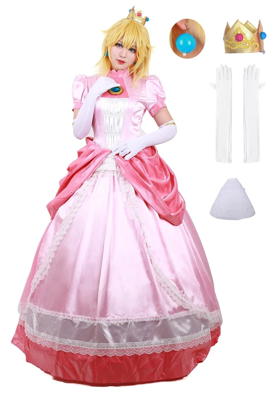 miccostumes Women's Costume Princess Cosplay Dress Deluxe Full Set with Crown Petticoat Earrings and Gloves (Large)