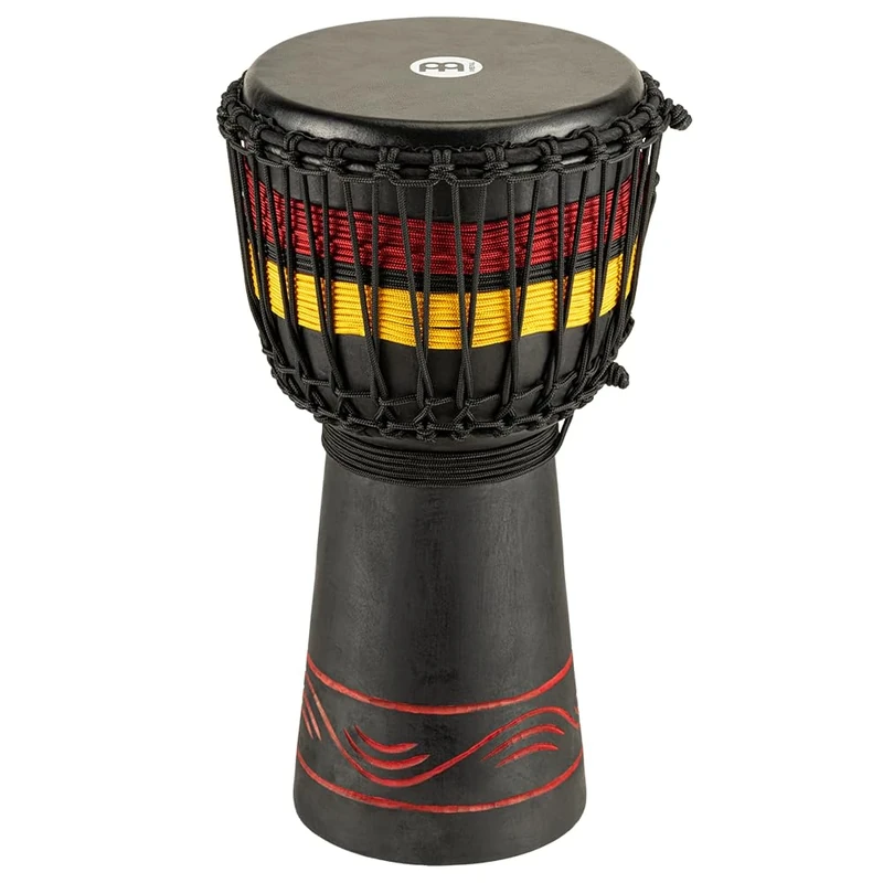 Meinl Percussion African Style Djembe - Medium Sized Handdrum - With Goat Head - Diameter 10 Inches - Mahogany, Multicoloured (ADJ7-M)