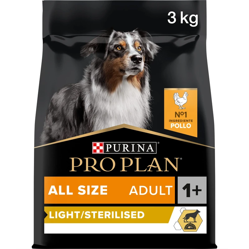 Pro Plan Adult Light/Sterilised Dry Dog Food with Chicken 4x3kg