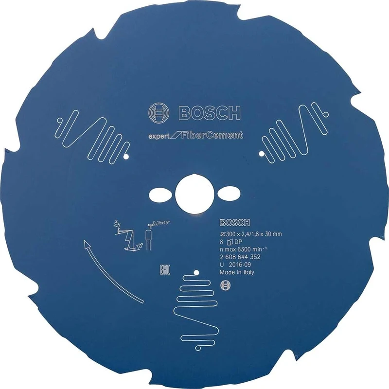 Bosch Professional 2608644352 Expert for Fibre Cement Circular Saw Blade (for Fibre Cement, 300 x 30 x 2.4 mm, 8 Teeth,Circular Saw Accessory), Diameter 300 mm