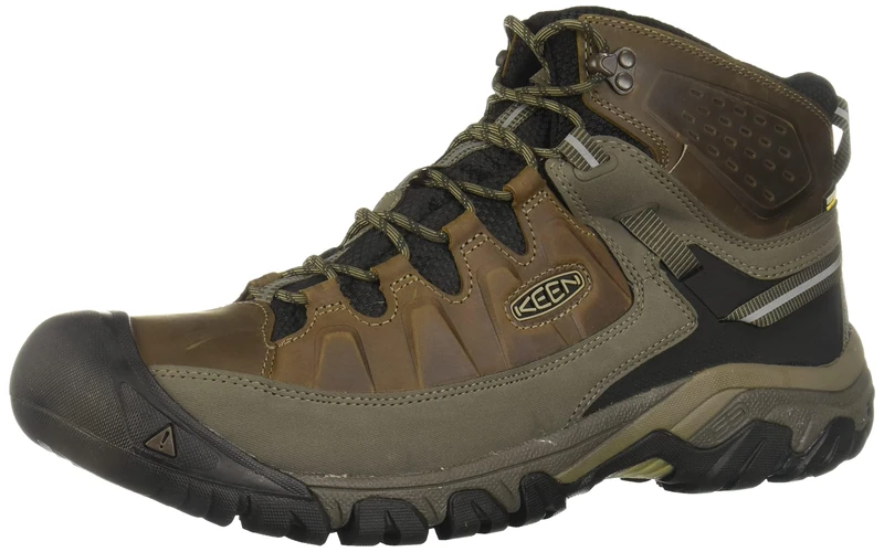 KEEN Men's Targhee 3 Mid Height Waterproof Hiking Boots, Bungee Cord/Black, 8.5