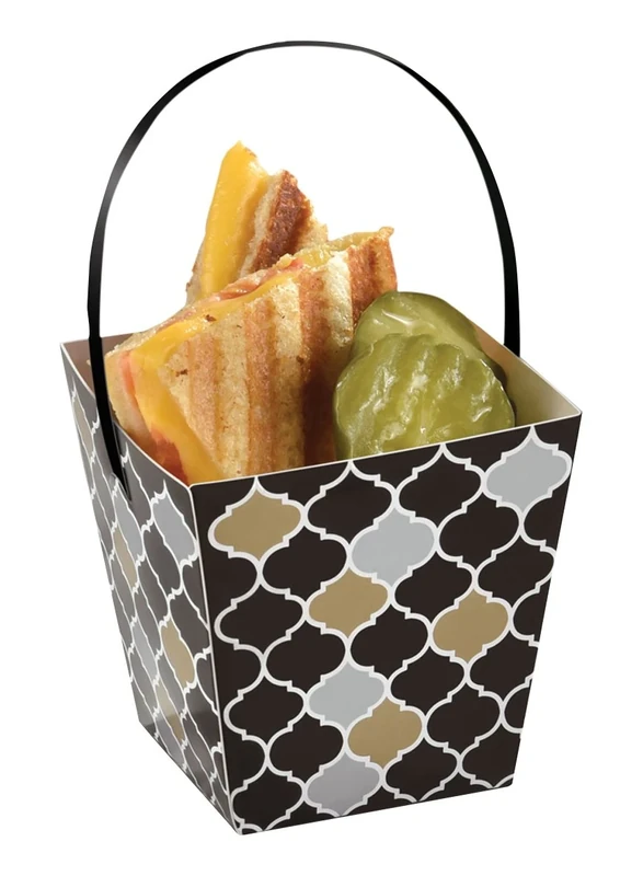 Amscan 149003 Black Buffet Paper Treat Cups with Handle - Image 1