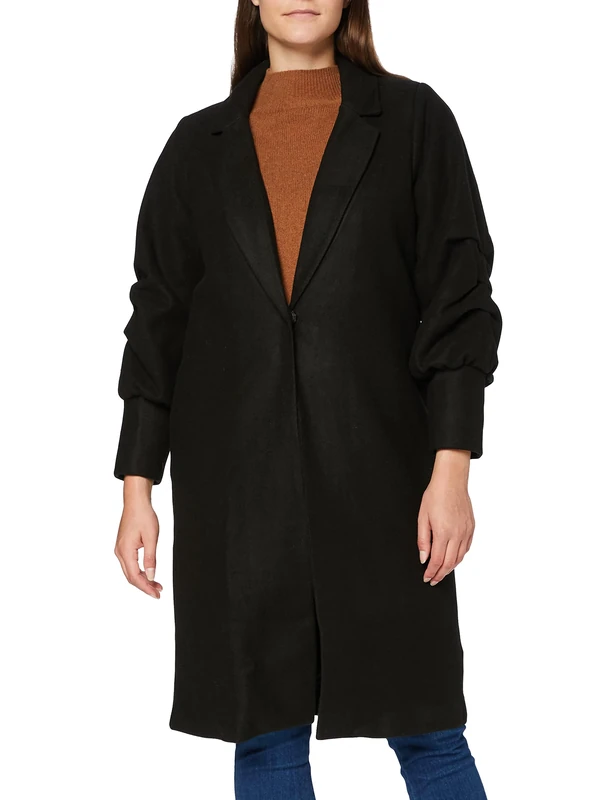 Wag-A-Tude Tags Women's Black Long Line Coat Blazer, 10
