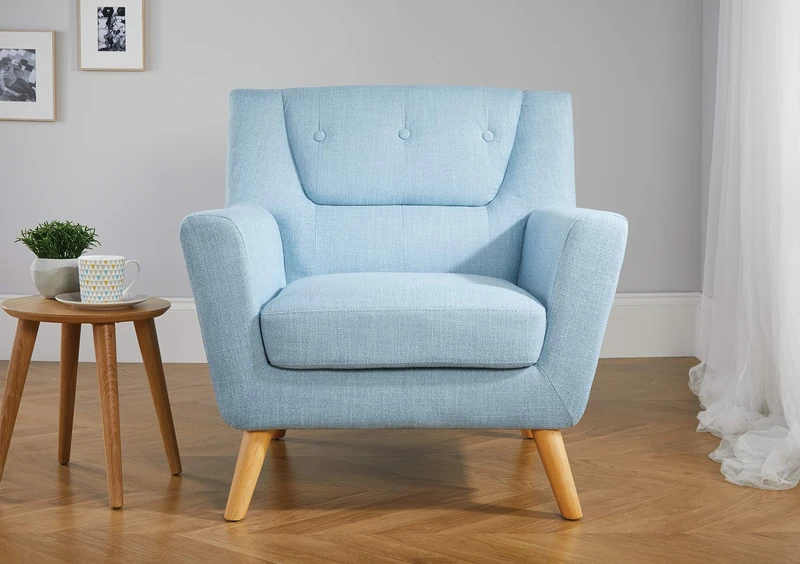 Birlea Lambeth Chair - Fabric, Duck Egg Blue