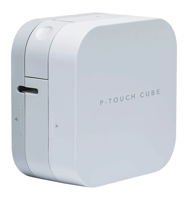 BROTHER PT-P300BT Label Maker, Bluetooth, P-Touch 'CUBE' Label Printer, Portable, Up to 12mm Labels, Includes 12mm Black on White Tape Cassette