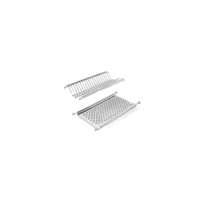 Emuca - Stainless Steel Dish Drying Rack for Standard 60 cm Width Kitchen Cabinet, Inner Width Module 535 -570 mm