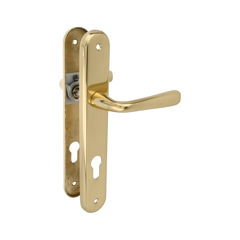 Amig - Brass Door Handle Set - Model 252PB85-250x40mm - 8mm Square - Corrosion Resistant - Includes Screws - Surface: Polished