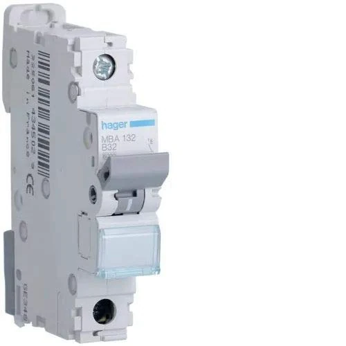 Hager m-Series - Automatic magnetothermic -m Curve-b 6ka 1 Pole 32a