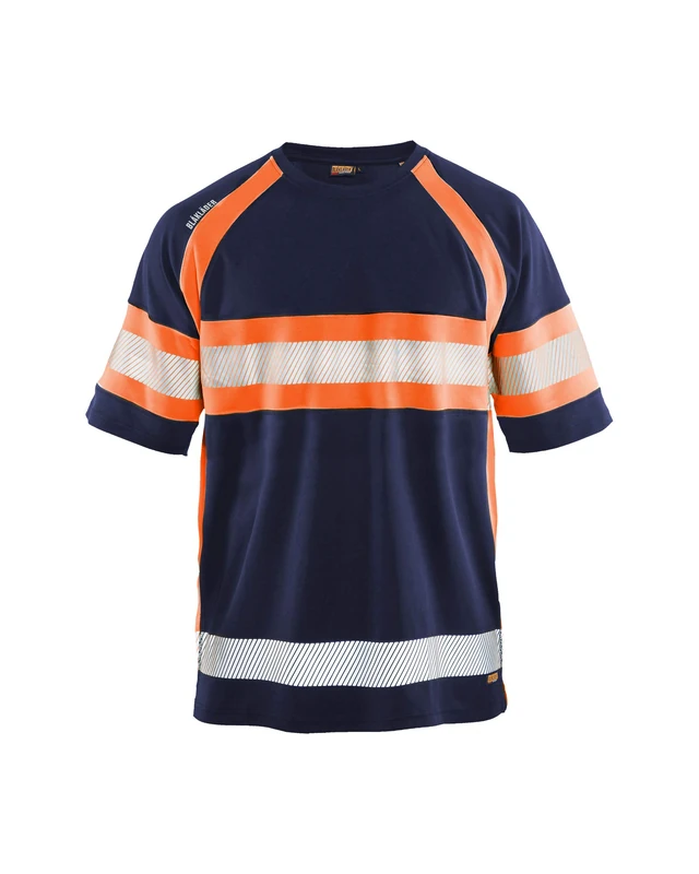 Blakläder 333710518953L Size Large Class 1 High Vis-T-Shirt - Navy Blue/Orange
