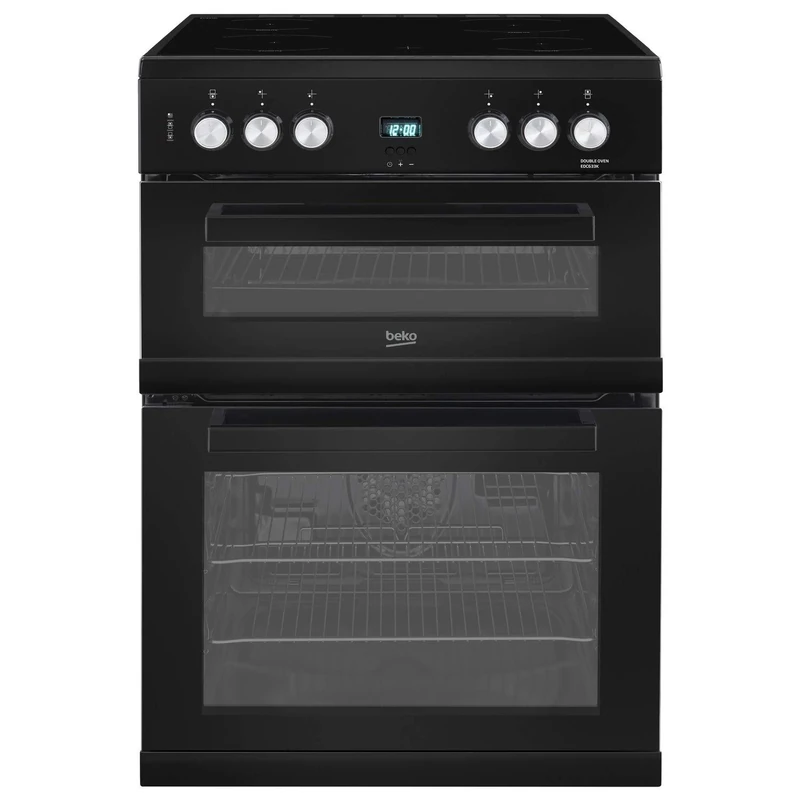 Beko EDC633K 60cm Freestanding Double Oven Electric Cooker With Ceramic Hob - Black