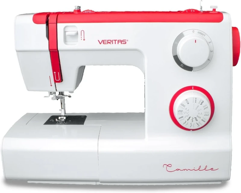 Veritas 1305 Camille Plastic and Metal Sewing Machine, White/Red, 38.0 x 17.0 x 30.0 cm - Image 1