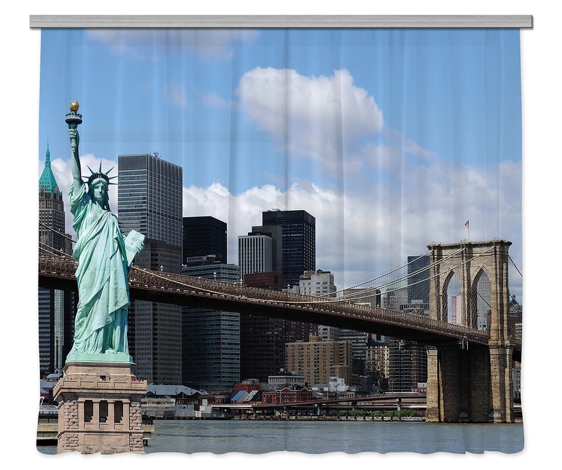 AG Design Curtains, 3D Photo Print, Light, 100% PES, Multicolor, 280 x 245 cm/ 110,2 x 96,5 inches