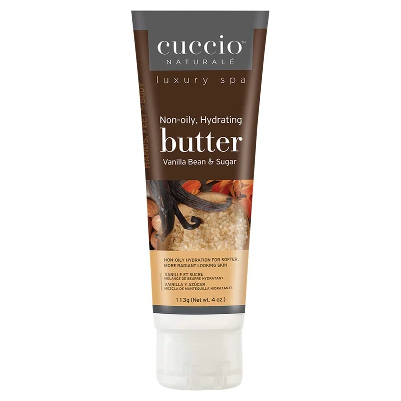 Cuccio Bean & Sugar Body Butter Tube 4oz, Hydrating Hand & Body Cream, Moisturiser, Vegan Skincare, Softens & Nourishes Dry Skin, Essential Oil Blend