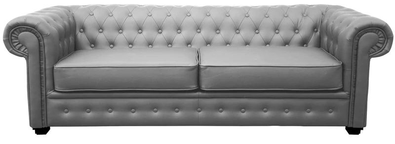 Sofas and More Chesterfield Style Venus Sofa Bed 3 Seater 2 Seater Black Cream Brown Red Faux Leather (3 Seater, Grey)