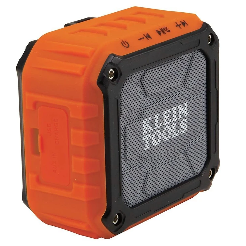 KLEIN TOOLS AEPJS1 Bluetooth Speaker, Wireless Portable Jobsite Speaker Plays Audio and Answers Calls Hands Free, IPX5, Worksite Ready