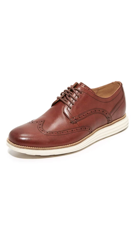 Cole Haan Men's Original Grand Wingtip Oxfords, Brown Woodbury Ivory Tan, 1.5 UK