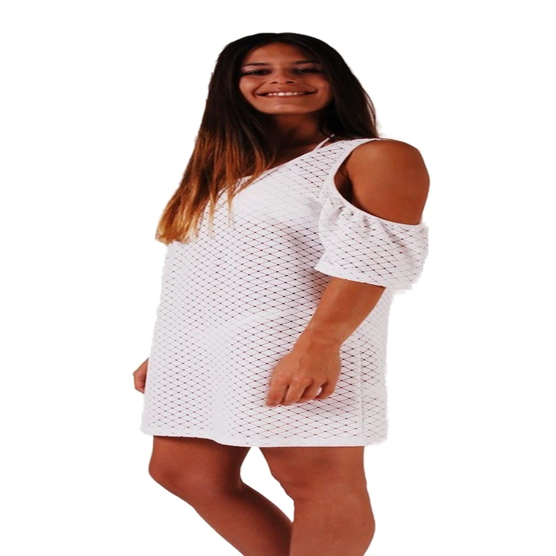 L.Bolt Crochet Dresses, Women, White, S - Image 1