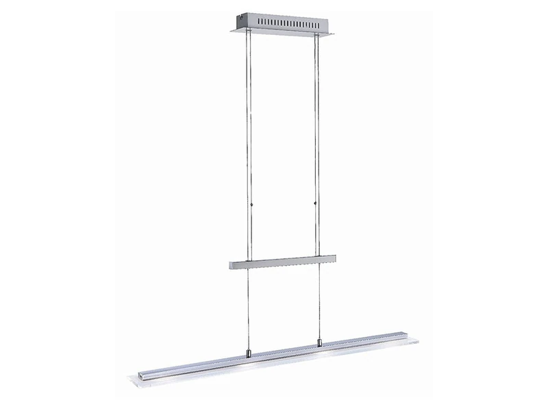 Fischer & Honsel Tenso RGBWatt 69394 Pendant Light 4X LED 5.0 Watt Nickel-Coloured Height-Adjustable Fully Dimmable Remote Control 88 x 9 x 150 cm (L x W x H)