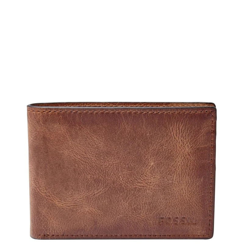 Fossil Wallet for Men Derrick, - 100% Leather Bifold brown 11 cm L x 1.5 cm W x 7.5 cm H ML3709200