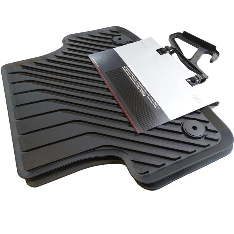 Audi 8V0061511A041 Pair of Clip-In Back Rubber Car Mats - Black