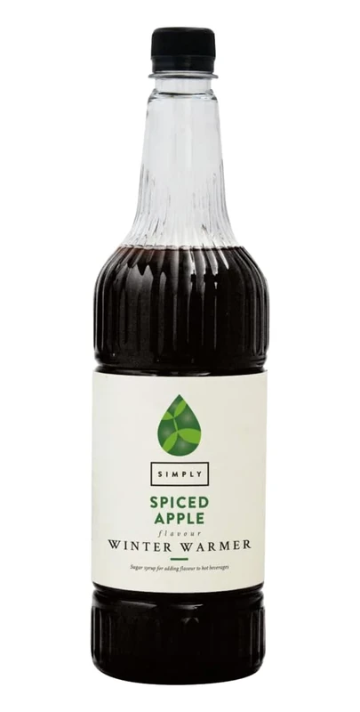 Simply Spiced Apple Winter Warmer Syrup, Vegan and Nut Free Flavoured Syrup for Hot Drinks (1 Litre)