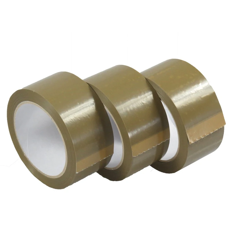 Triplast 48 mm x 66 m Heavy Duty Vinyl PVC Parcel Packing Tape - Buff Brown (Pack of 12)