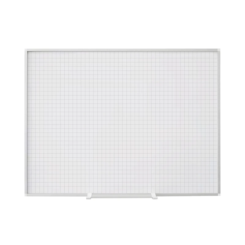 Bi-Office New Generation Planner, Magnetic Checked Surface, 25 x 25 mm Squares, Planning Board with Aluminium Frame and Pen Tray, 120 x 90 cm