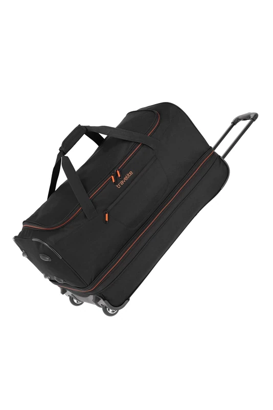 travelite trolley travel bag with wheels, large, expandable volume, BASICS, soft luggage roll-up bag with expandable fold, 70 cm, 98 - 119 liters