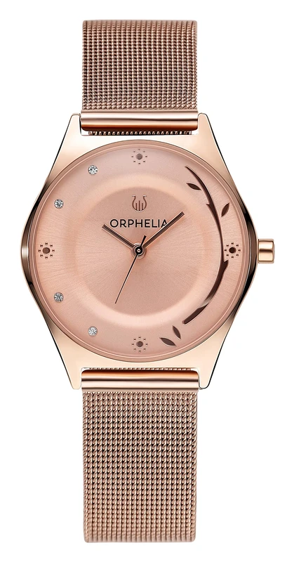 Orphelia Opulent Chic Women's Quartz Watch with Rose Gold Dial Analogue Display and Rose Gold Stainless Steel Strap 12603