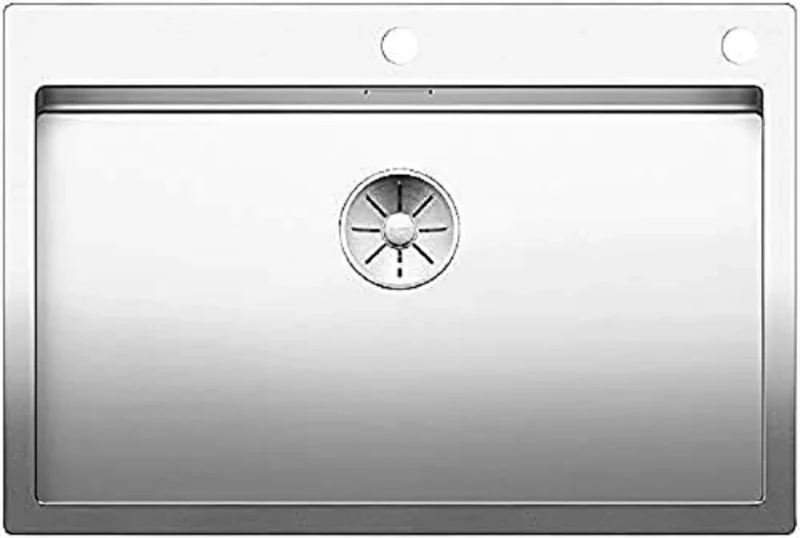 BLANCO CLARON 700-IF/A Stainless Steel Sink, Installation Type: Installation from Top and Flush-Mounted for 80 cm Wide Base Cabinets, Resistant to Scratches, Large Basin Volume