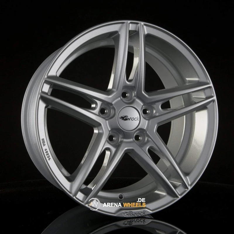 Brock B33 8.5 x 19 ET 40 Bolt Circle 5 x 115 Hub Centering 70.2 580071057, Crystal Silver Painted