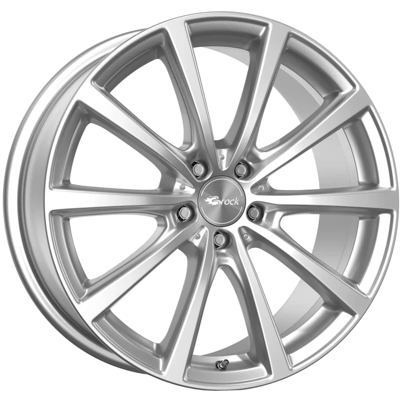 Brock B32 7.5 x 18 ET 44 Bolt Circle 5 x 112 Hub Centering 66.6 580080825, Crystal Silver Painted