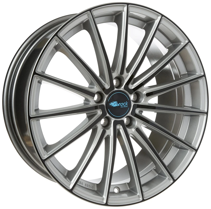 Brock B36 8.5 x 19 ET 44 Bolt Circle 5 x 114 Hub Centering 72.6 580071442, Crystal Silver-Black