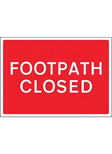 Caledonia Signs 57680 Footpath Closed Reflective Fold Up Sign, 600 mm x 450 mm